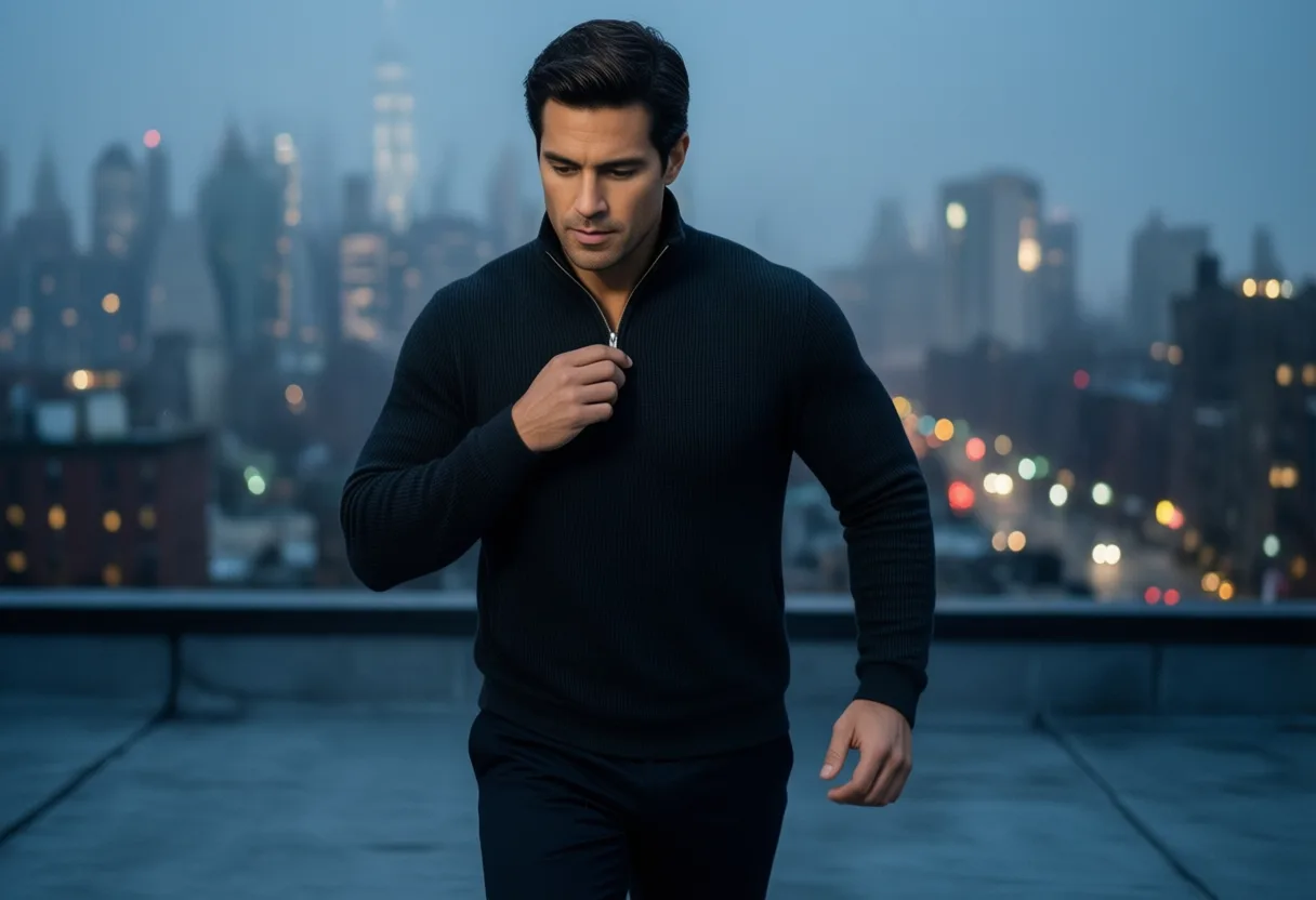 Mens Fashion Quarter Zip